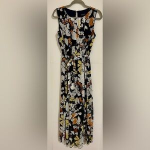 Enfocus Studio Black Floral Maxi Dress with Yellow & Orange Blooms